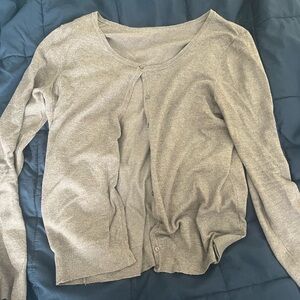 Taupe Button-Up Cardigan